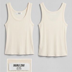 Double Zero Ivory Ribbed Sleeveless Top